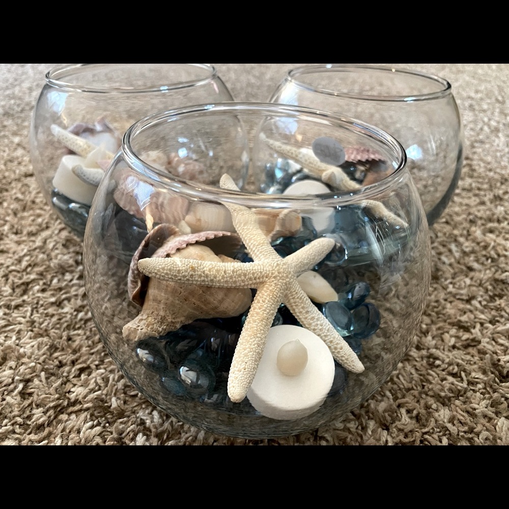Set of 3 beach centerpieces